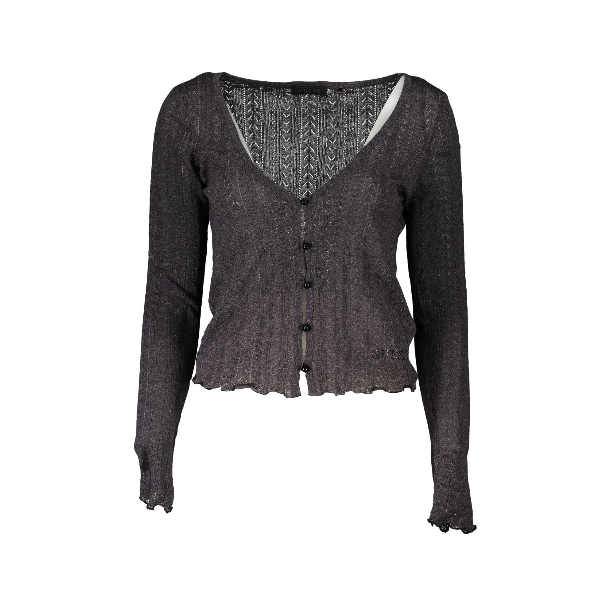 Guess Jeans Maglia Cardigan Donna Grigio Logo Maglie - foto prodotto